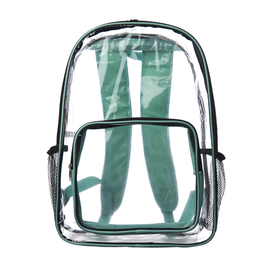 Clear PVC Backpack w/ Front Pocket - 13"W x 18"H