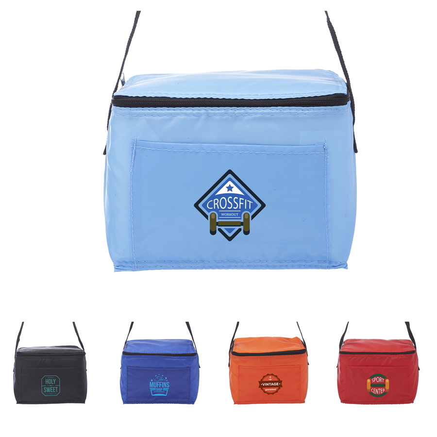 Polyester 210D Insulated Lunch Cooler - 7.25"W x 5.5"H x 7.25"D