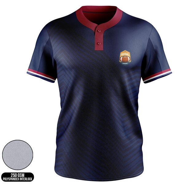 Custom Men's Sublimation 2-Button Front Rugby Jersey
