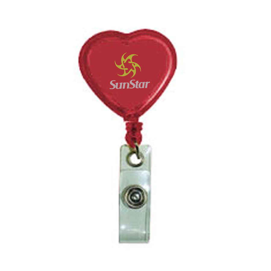 Heart Badge Reel w/ Belt Clip