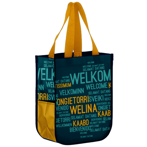 Custom Laminated Lulu Style Shopper Tote Bag - 12” x 9” x 4”