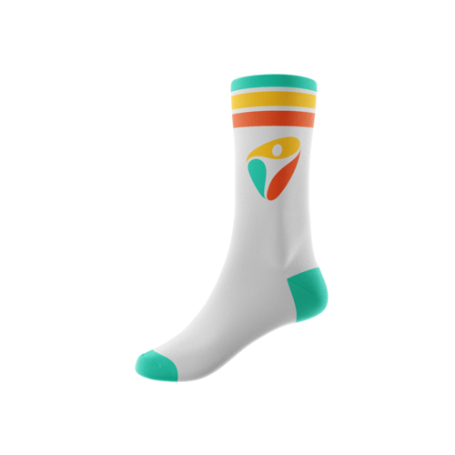 360 Degree Digital Print Poly-Spandex Crew Socks with