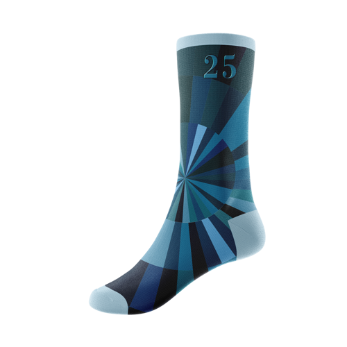 360 Degree Digital Print Poly-Spandex Crew Socks with Cushion Sole