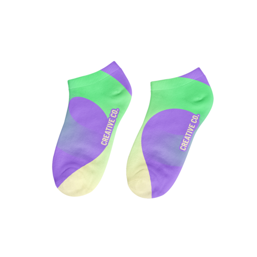 Full Dye Sublimation Poly Spandex Low Cut Socks