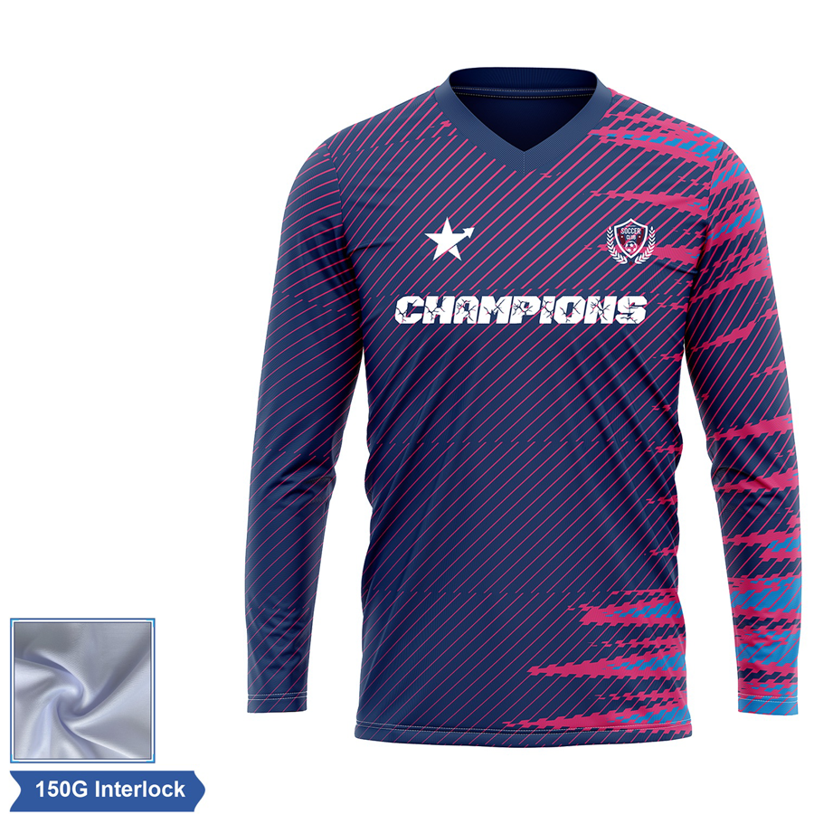Sublimation Long Sleeve Soccer Jersey - 150G Interlock -