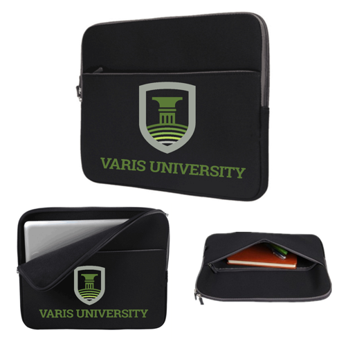 Laptop Sleeve with Zip Closure and Zipped Front Pocket - Neoprene