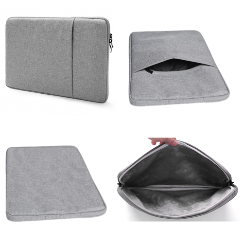 Oxford Laptop Sleeve with Plush Interior and Front Zipped Compartment
