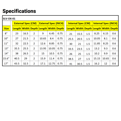 Size Specifications
