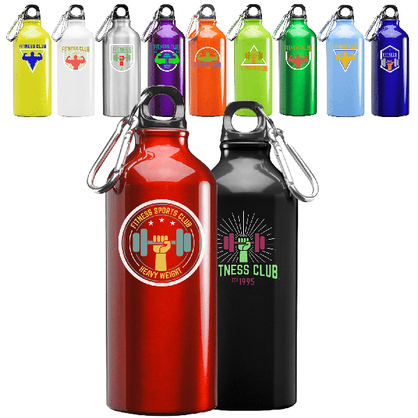 Aluminum Sports Water Bottle - Carabiner, 20 oz.