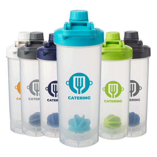 Durable Plastic Shaker Bottle with Mixer Handle