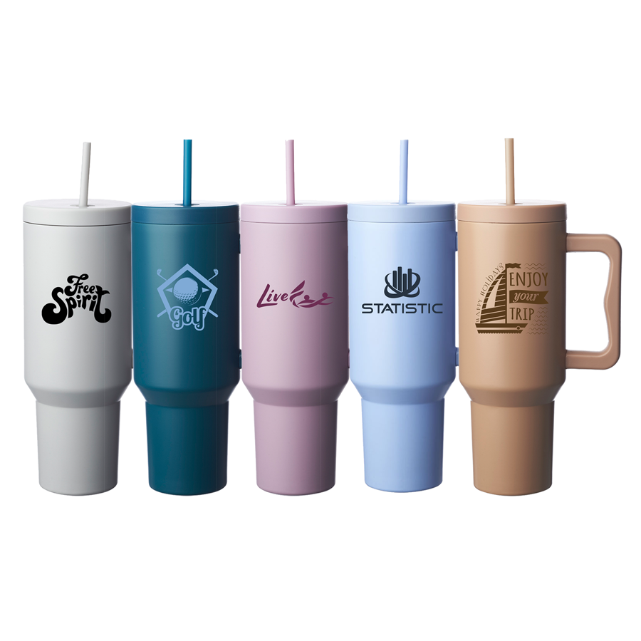 40 oz Handle Grip Straw Tumbler