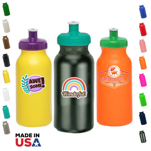 Sports Plastic Water Bottle - 20 oz
