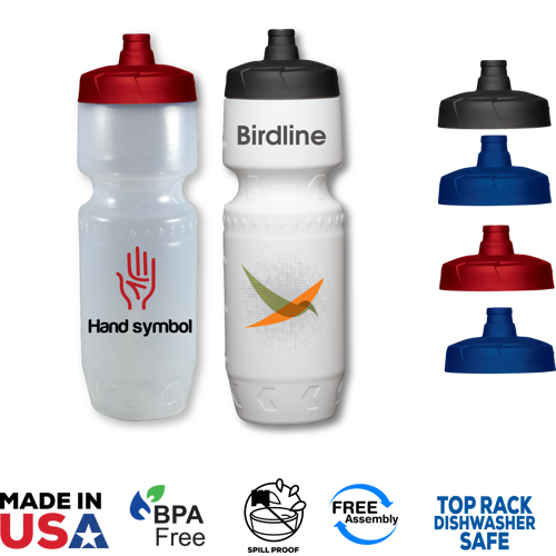 Premium Bike Bottle with Push Spout  - 24 oz