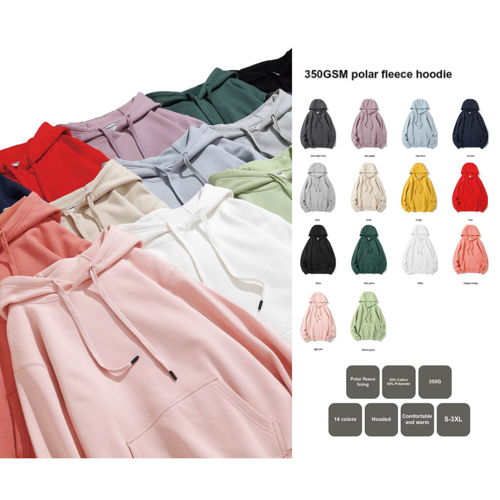 Unisex Stock Hoodie with Kangaroo Pocket - 350 GSM Polar
