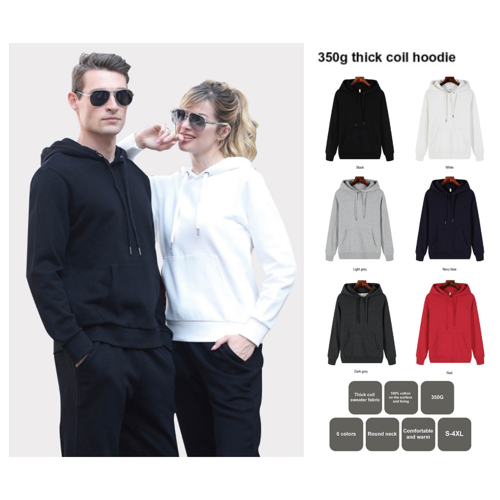 Unisex Stock 100% Cotton Hoodie with Kangaroo Pocket - 350
