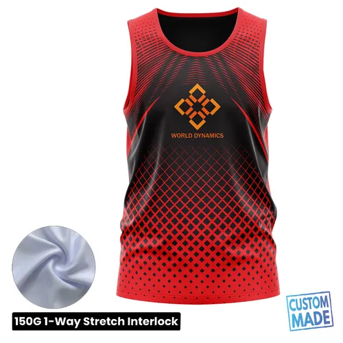 Unisex & Kids' Sublimation Jersey Style Tank Top - 150G