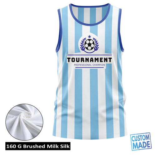 Unisex & Kids' Sublimation Jersey Style Tank Top - 160G Brushed Milk Silk