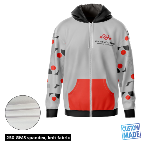 Unisex & Kids' Sublimation 250G Lightweight Full-Zip Hoodie