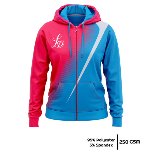 Women's Sublimation 250G Lightweight Full-Zip Hoodie