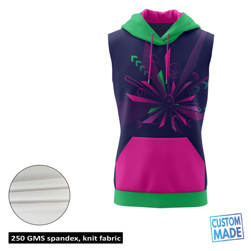 Unisex & Kids' Sublimation 250G Lightweight Sleeveless Hoodie