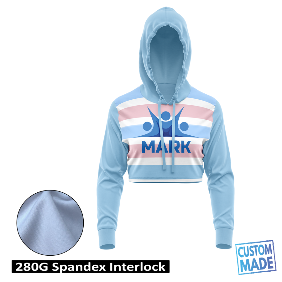 Women & Girls' Sublimation Cropped Performance Hoodie - 280G Spandex Interlock