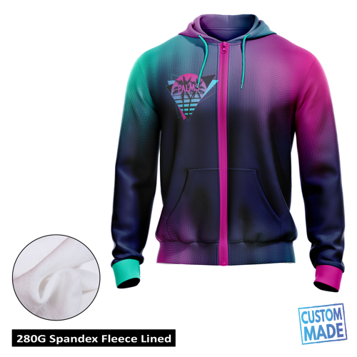 Unisex Sublimation Premium Performance 8.3 Oz Full Zip Hoodie w/ Fleece Lining