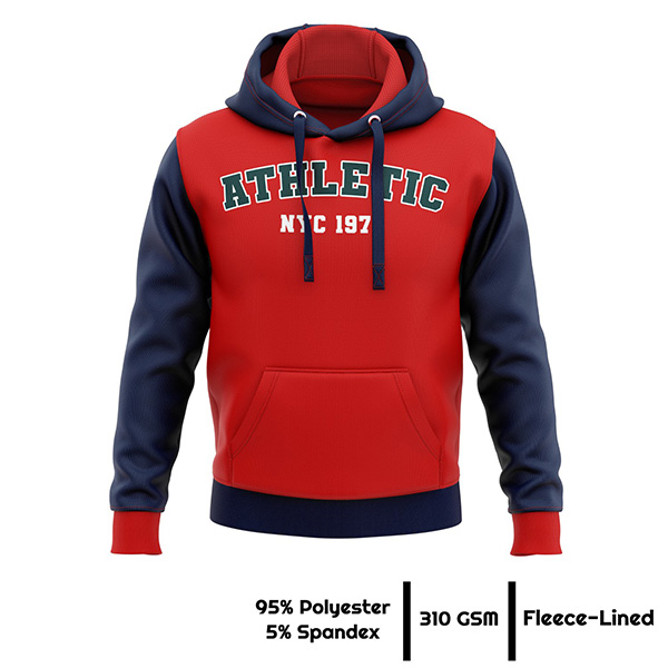 Unisex & Kids' Sublimation 310G Fleece-Lined Kangaroo Hoodie