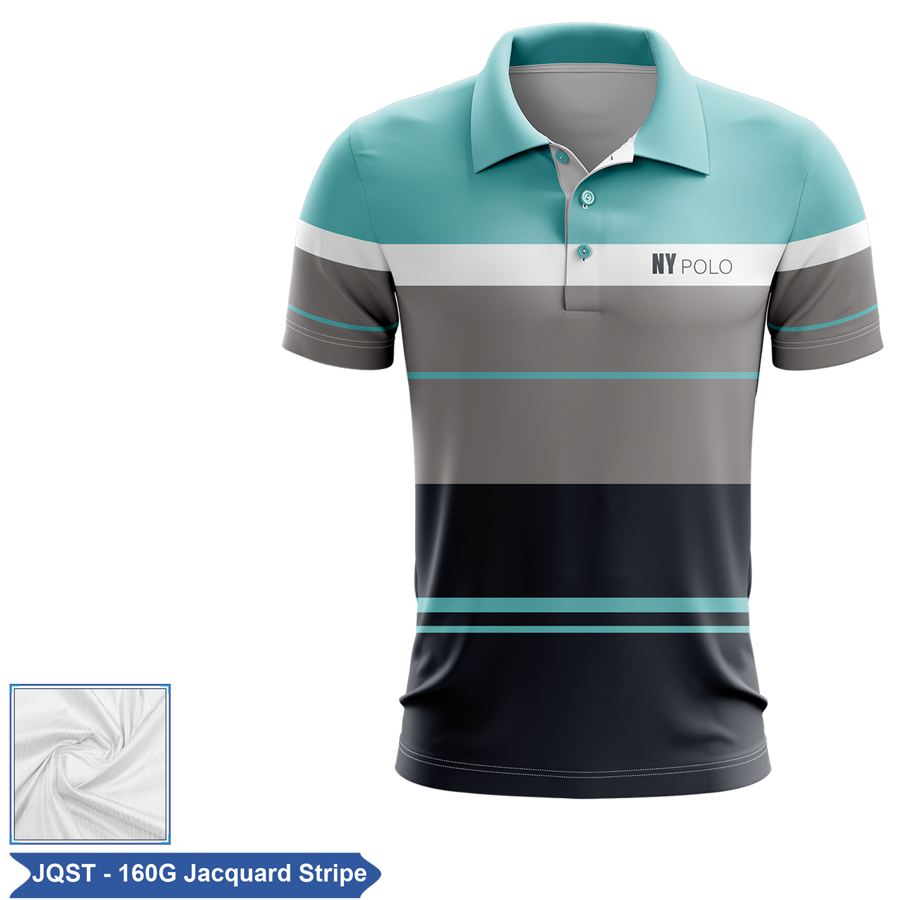 Sublimation Short Sleeve Polo - 160G Jacquard Stripe - Men, Women, Kids