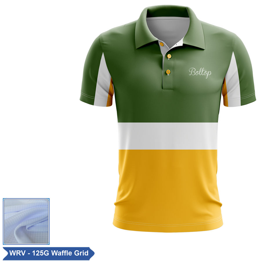 Sublimation Short Sleeve Polo - 125G Waffle Grid - Men,