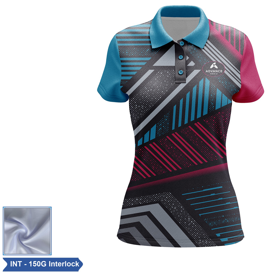 Women's Sublimation Short Sleeve Polo - 150G Interlock