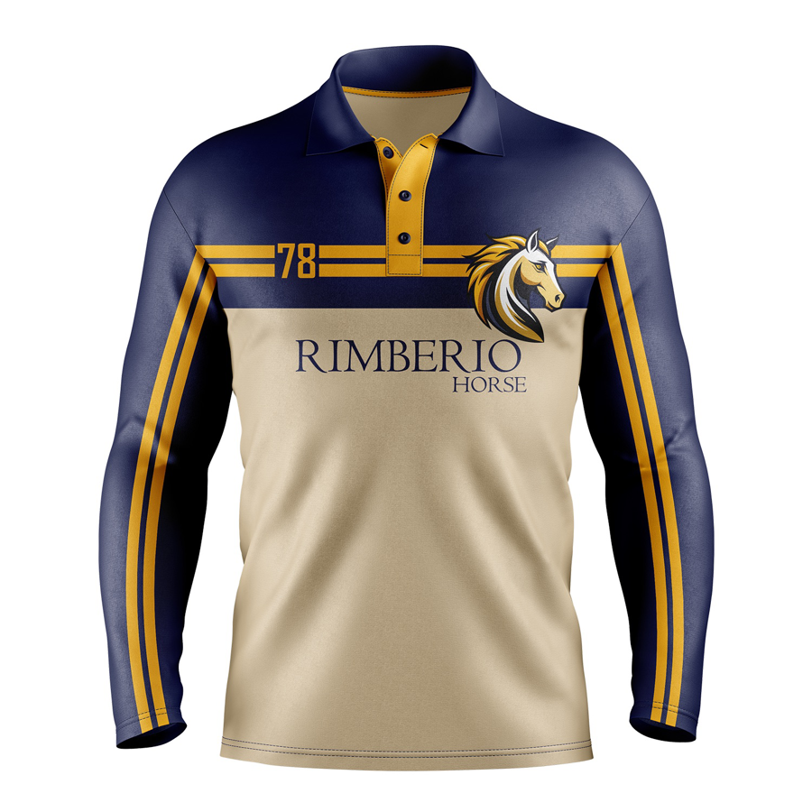 Sublimation Long Sleeve Polo - 180G Silk-Feel Interlock - Men, Women, Kids