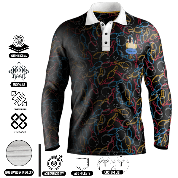 Sublimation Long Sleeve Polo - Performance Grade Mesh Options - Men, Women, Kids