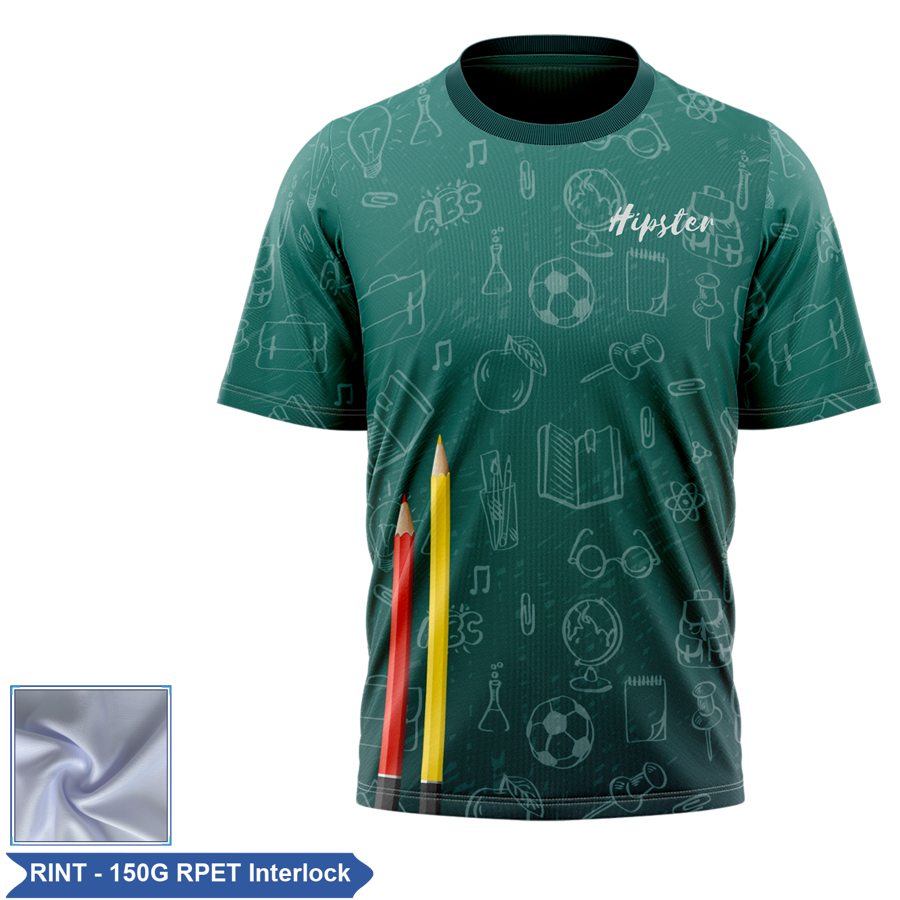 Sublimation RPET Interlock Short Slv Tee - Unisex,Women,Kids