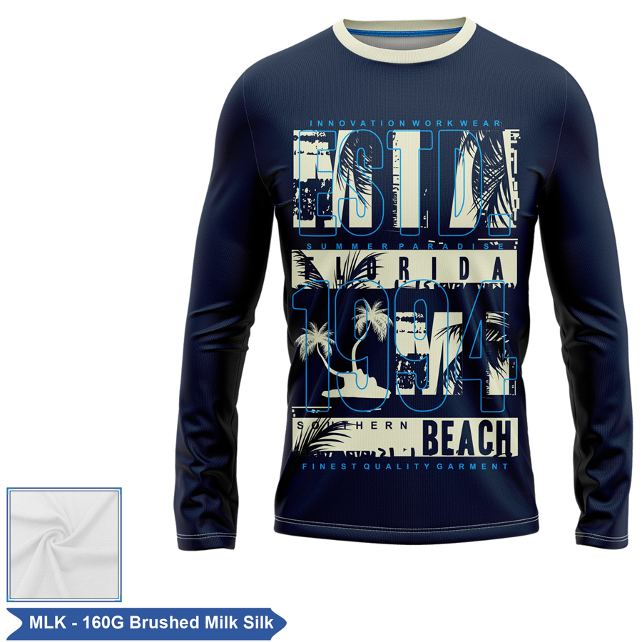 Unisex & Kids Sublimation Brushed Milk Silk Long Sleeve Tee