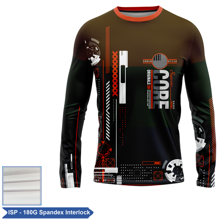 Unisex & Kids' Sublimation Spandex Interlock Long Sleeve Tee