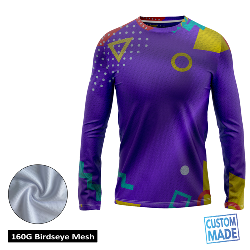 Unisex & Kids' Sublimation Long Sleeve T-Shirt - 160G Birdseye Mesh