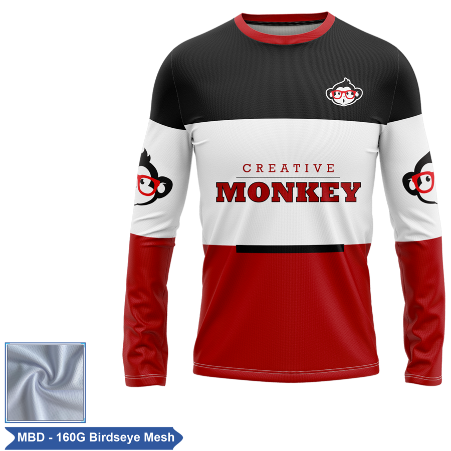 Unisex & Kids' Sublimation Birdseye Mesh Long Sleeve T-Shirt