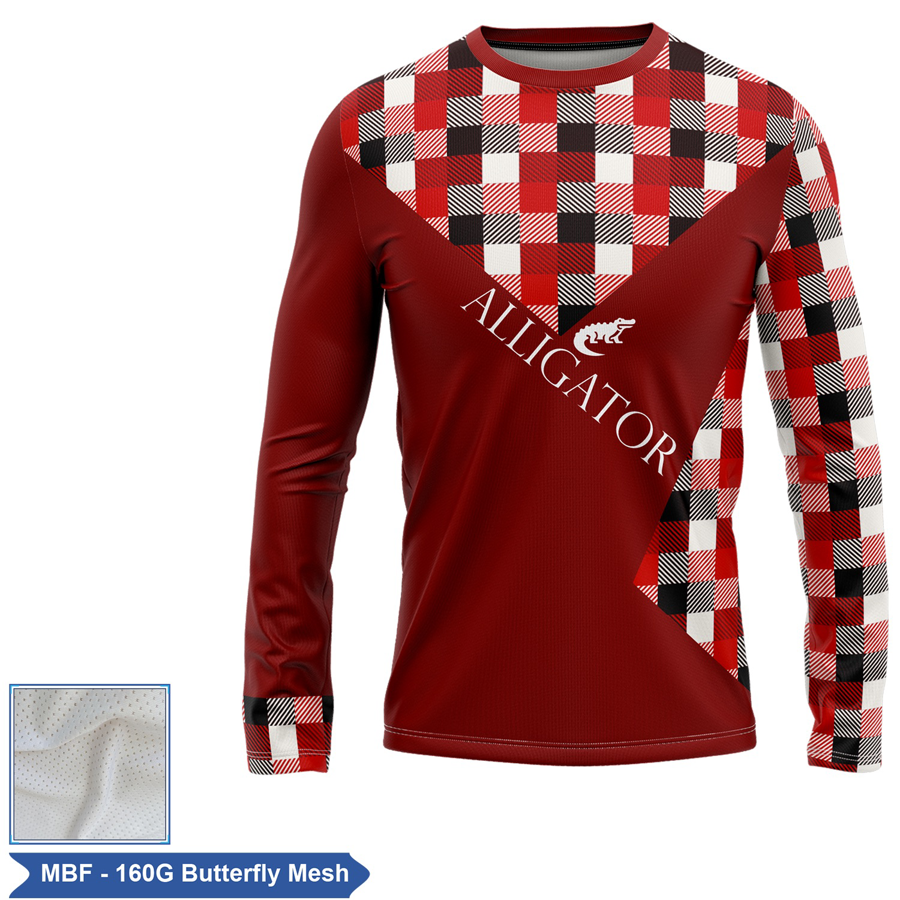 Sublimation Butterfly Mesh Long Slv Tee -Unisex, Women, Kids