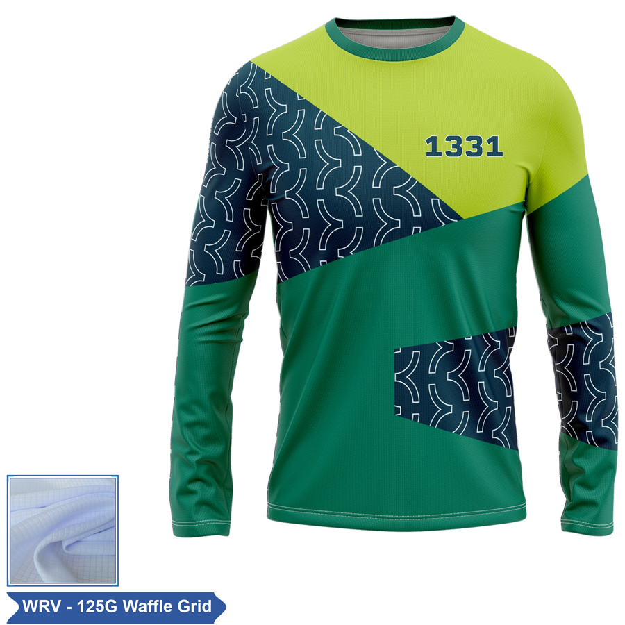 Unisex & Kids' Sublimation Waffle Grid Long Sleeve T-Shirt