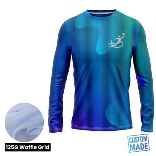 Unisex & Kids' Sublimation Long Sleeve T-Shirt - 125G Waffle