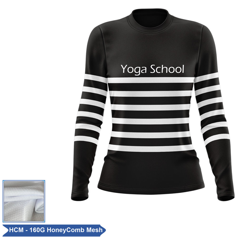 Women's Sublimation Long Sleeve T-Shirt - 160G Honeycomb Mesh