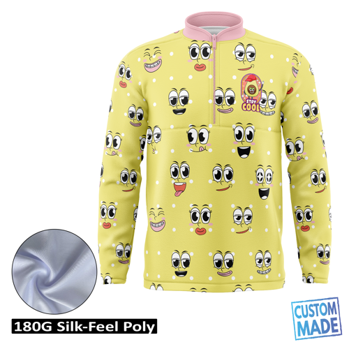 Unisex & Kids' Sublimation 180G Silk-Feel Quarter Zip Pullover