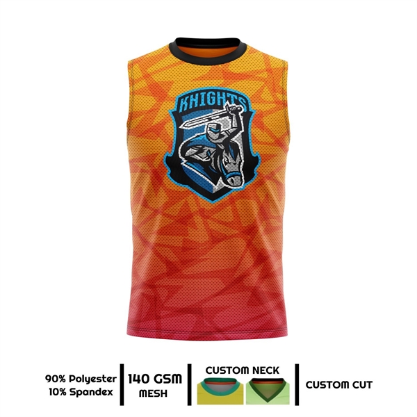 Unisex & Kids' Sublimation Sleeveless T-Shirt - 140G Mesh 