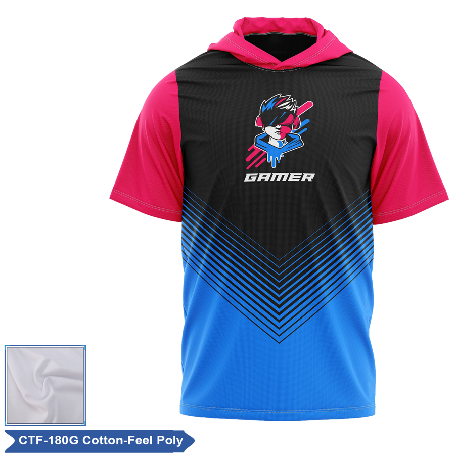 Unisex & Kids' Sublimation 180G Cotton-Feel SS Hooded Tee