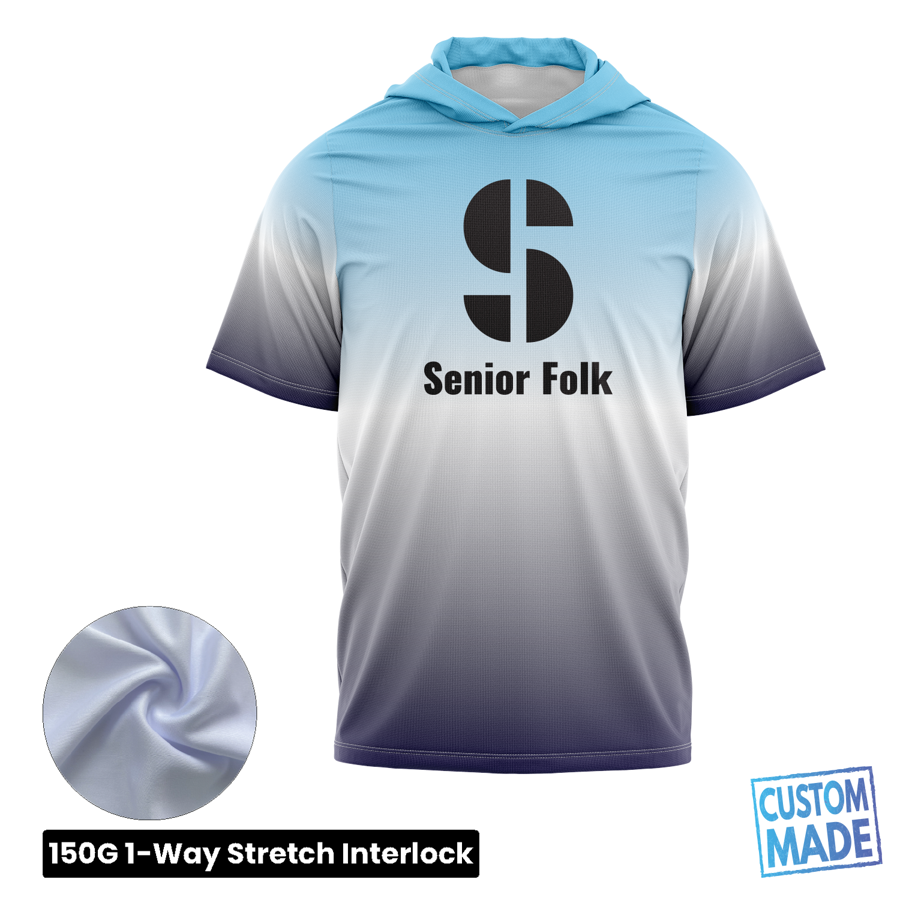 Unisex & Kids' Sublimation Short Sleeve Hooded T-Shirt - 150G Interlock