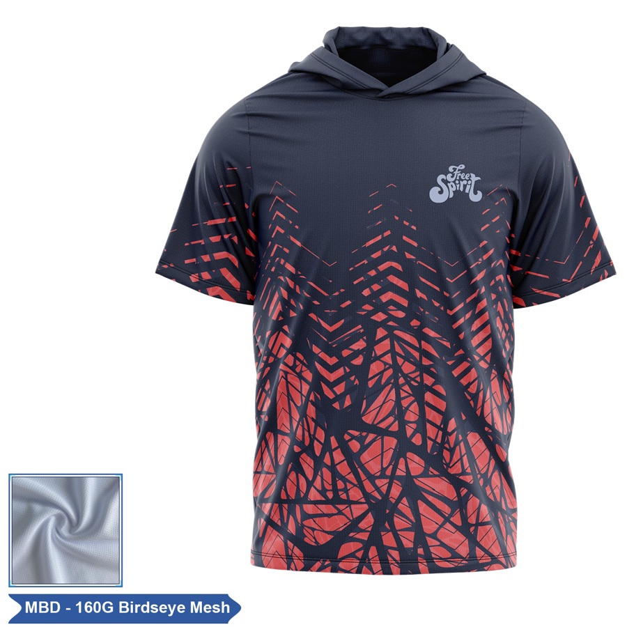 Unisex & Kids' Sublimation 160G Birdseye SS Hooded T-Shirt