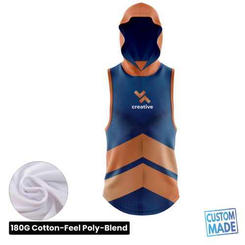 Unisex & Kids' Sublimation Sleeveless Hooded T-Shirt - 180G