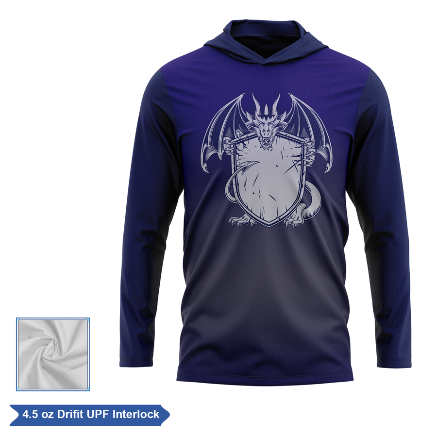 Sublimation UPF DriFit Long Sleeve Hooded T-Shirt - Men,