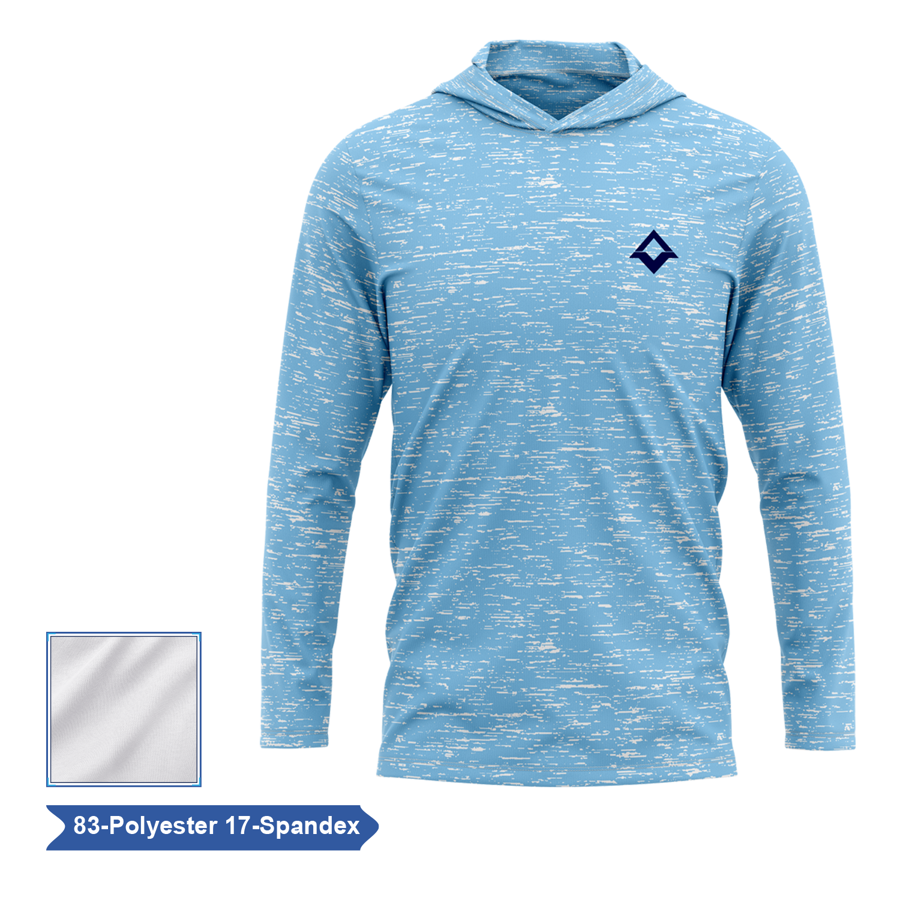 Sublimation Premium Poly Spandex Long Sleeve Hooded T-Shirt