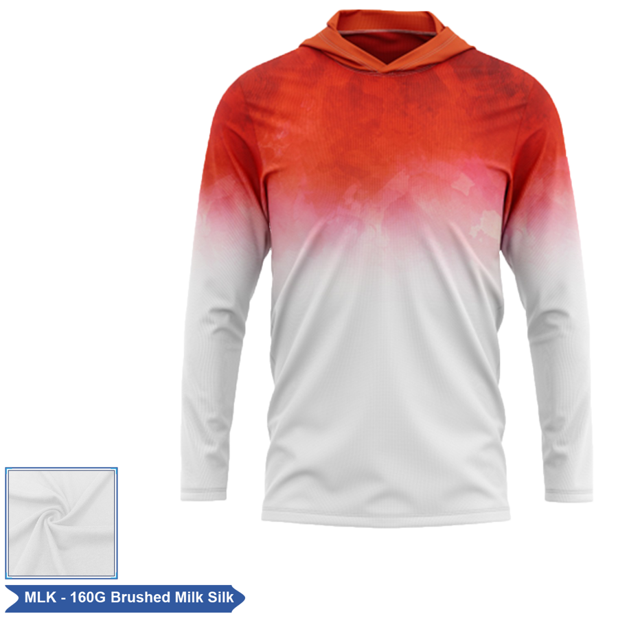 Unisex & Kids' Sublimation Brushed Milk Silk LS Hooded Tee